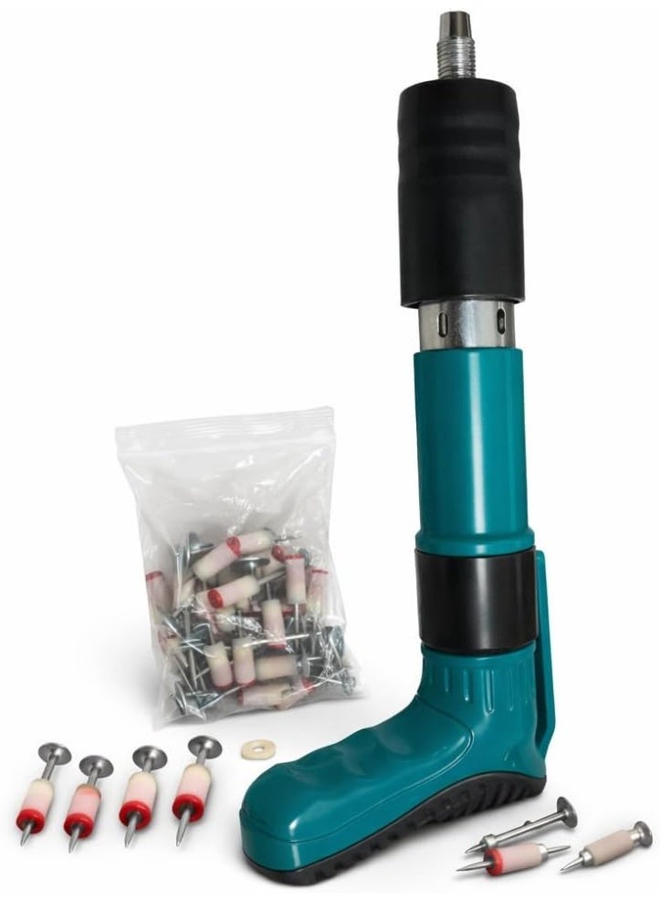 Manual wall-mounted confirmer with 5 power adjustment gears, includes 20 nails, clear hand gun for concrete, brick, wood, and steel - Image 5